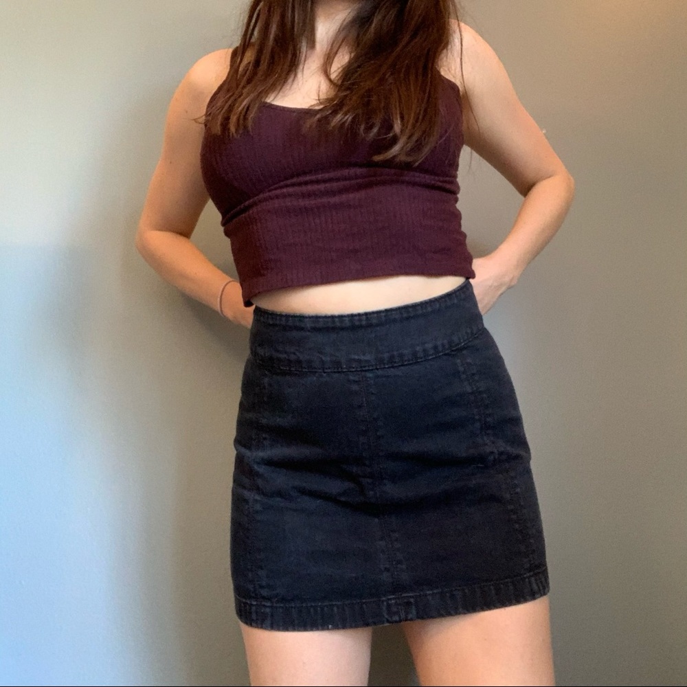 Free People Denim Skirt- Broken Zipper